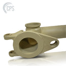 DN180 (7") Cast Steel to DN150 (6"), 90° Elbow, ZX Female Ends, W/Grout Port