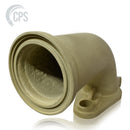 DN180 (7") Cast Steel to DN150 (6"), 90° Elbow, ZX Female Ends, No Grout Port, Hard-Faced